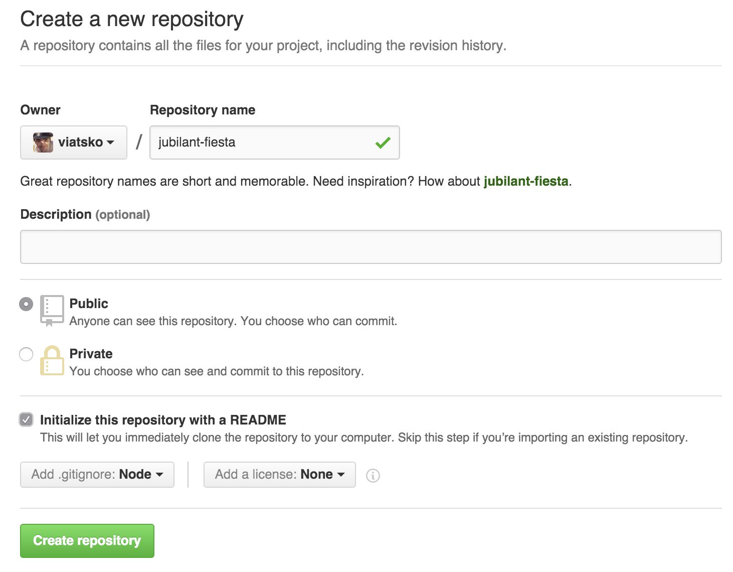 Creating a new GitHub repository